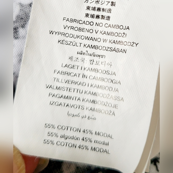 Michael Kors Women's Wrap Blouse Cotton/Modal Black/White Floral 2XL - Picture 8 of 16